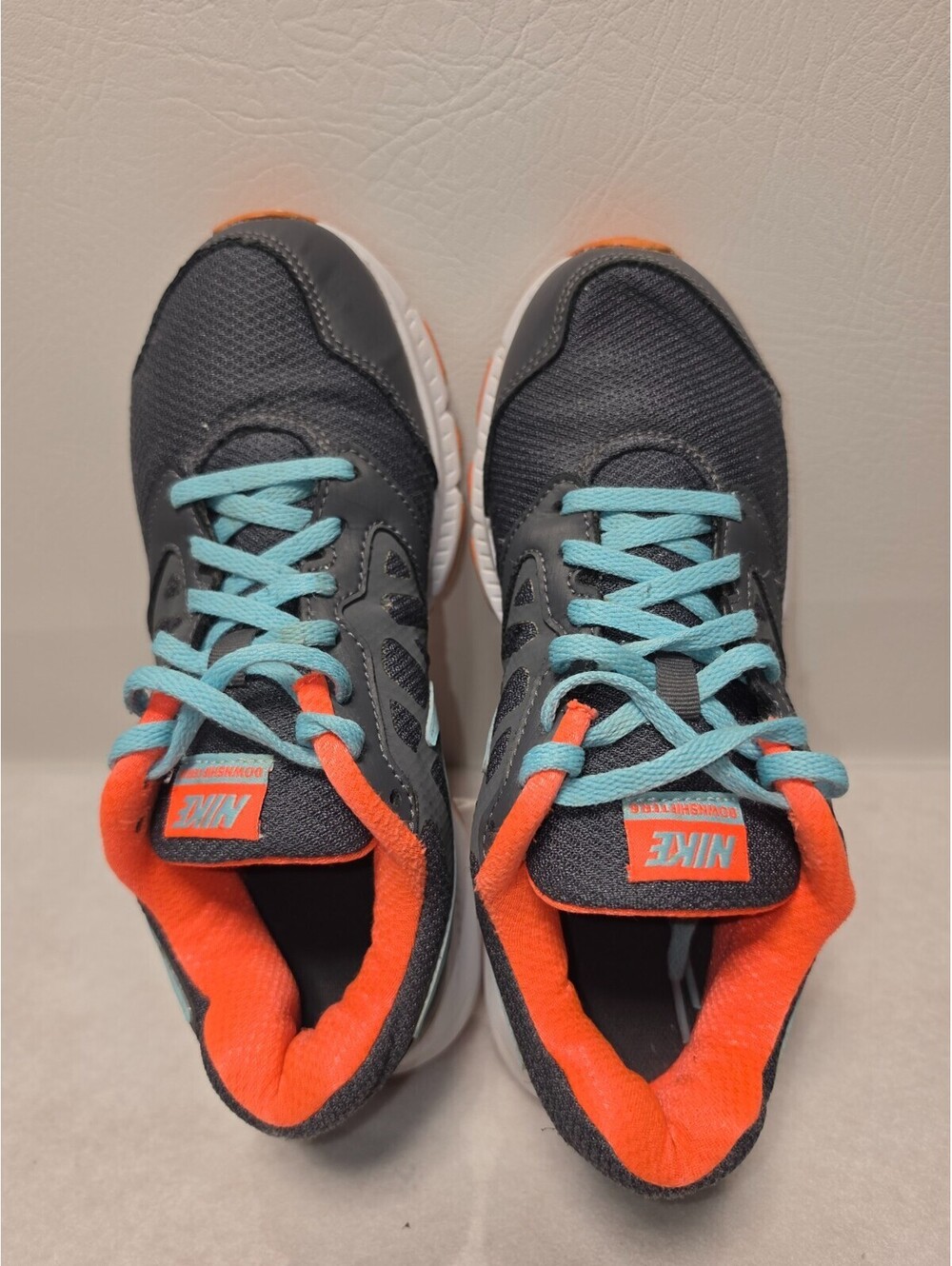Nike Downshifter 6 Women's Running Shoes Gray Blue Orange Athletic Sneakers - Picture 5 of 7
